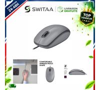 Logitech M110 Souris Filaire USB Silencieuse Optique Ambidextre Gris