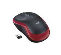 Logitech M185 Souris Optique sans Fil 2.4 GHz, 1000 DPI, 3 Boutons, Ambidextre, Portée 10m, Nano Récepteur USB-A, Compatible Windows/macOS/Linux, Noir/Rouge