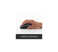 Logitech M185 - Souris - Optique - Sans fil - 2,4 GHz - Récepteur USB sans fil - Gris