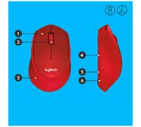 Logitech M330 Silent Plus Souris Sans Fil, Récepteur Nano USB 2,4GHz, Résolution Capteur Optique 1000 ppp, Pile Durée 2 ans, Compatible PC, Mac, Ordinateur Portable, Chromebook - Rouge