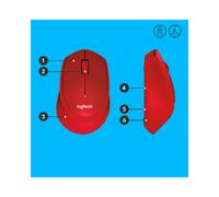 Logitech M330 SILENT PLUS Rouge : Souris sans Fil RF 2.4GHz, 1000 DPI, 3 Boutons, Clic Silencieux, Portée 10m, Autonomie 18 mois (Pile AA), Compatible Windows/macOS/Linux/ChromeOS