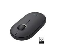 Logitech M350 Pebble Souris Sans Fil, Bluetooth ou 2,4 GHz avec Mini Récepteur USB, Souris pour Ordinateur avec Clic Sliencieux, Portable/Notebook/PC/Mac/iPad OS/Chromebook - Graphite/Noir