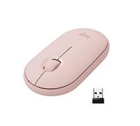 Logitech M350 Pebble Souris Sans Fil | Souris Bluetooth/2,4 GHz, Récepteur USB, Clic Silencieux, Portable/PC/Mac/iPad OS/Chromebook - Rose