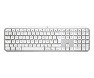 Logitech Master MX Keys S for Mac clavier Bureau RF sans fil + Bluetooth AZERTY Français Aluminium, Blanc