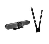 Logitech MeetUp 2 Caméra USB Tout-en-Un pour Salle de conférence, Barre vidéo compacte, Câble USB Actif | Connexion BYOD à câble Unique avec MeetUp 2, Support TV pour Système de ConférenceCam