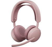 Logitech Casque sans fil Zone Wireless 2 ES – ANC hybride adaptative, Bluetooth, rose