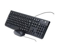 Logitech MK120 Combo Clavier et Souris Filaire pour Windows, Clavier US International QWERTY - Noir