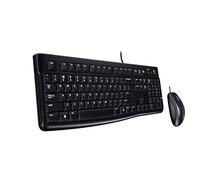 Logitech MK120 Combo Clavier et Souris Filaire pour Windows, Clavier US International QWERTY - Noir