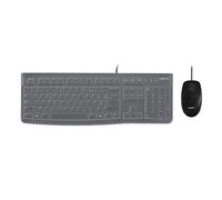 Logitech MK120 Desktop for Education avec Protection en Silicone, Clavier et Souris Optique filaires pour Windows, USB Plug-and-Play, Pleine Taille, PC, AZERTY France - Noir
