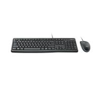 Logitech MK120, Taille réelle (100 %), Avec fil, USB, QWERTY, Noir, Souris incluse 920-002552
