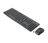 Logitech MK295 ensemble souris clavier sans fil - SilentTouch, pavé numérique, boutons raccourci, optique, récepteur USB nano, souris sans fil zéro latence, -90 % de bruit, Clavier Belge AZERTZ - Gris