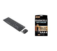 Logitech MK295 Ensemble Souris Clavier sans Fil - SilentTouch, pavé numérique, Boutons Raccourci, Suivi Optique, récepteur USB Nano + Duracell - Nouveau Piles alcalines AAA Optimum, 1.5 V LR03 MX2400