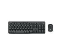 Logitech MK370 Combo for Business Sans Fil RF Wireless + Bluetooth Clé à Membrane Mecha, QWERTY, Graphite, Souris incluse (920-012070)