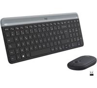 Logitech MK470 Combo Clavier Souris sans Fil pour Windows | Souris Optique, Clavier AZERTY Français, 2,4 GHz, Récepteur USB Unifying, Ultra-Fin, Discret, Batterie Longue Durée - Noir
