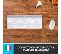 Logitech Ensemble clavier et souris MK470 Slim Wireless Combo – sans fil 2,4 GHz Italien blanc cassé