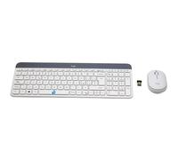 Logitech Ensemble clavier et souris MK470 Slim Wireless Combo – sans fil 2,4 GHz Italien blanc cassé