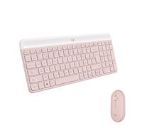 Logitech Slim Wireless Combo MK470 - Ensemble clavier et souris - sans fil - 2.4 GHz - AZERTY - Français - rose