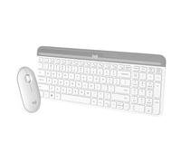 Logitech MK470 Slim Wireless Combo Clavier RF sans Fil QWERTY Danois, Finlandais, Norvégien, Suédois Argent, Blanc
