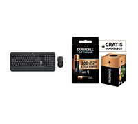 Logitech MK540 Combo Clavier et Souris sans Fil Windows, Connexion 2.4 GHz avec Récepteur USB Unifying, Touches Multimédia + Duracell - Nouveau Piles alcalines AA Optimum, 1.5 V LR6 MX1500