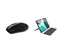 Logitech MX Anywhere 3S for Mac, souris Bluetooth compacte sans fil, 8 000 PPP sur toute surface, USB-C, Flip Folio, étui clavier pour iPad Pro 11 pouces (M4) iPad Air 11 pouces (M2 et M3), FRA AZERTY
