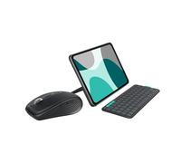 Logitech MX Anywhere 3S Souris sans Fil Silencieuse + Flip Folio, étui Clavier pour iPad Pro 11 Pouces (M4) et iPad Air 11 Pouces (M2 et M3) (5e génération - 2024), Clavier FRA AZERTY - Graphite
