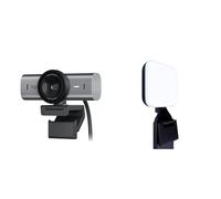 Logitech MX Brio Webcam de Collaboration et Streaming 4K Ultra HD, 1080p à 60 IPS, 2 micros & Litra Glow Premium, Light LED Streaming avec TrueSoft - Lumière Ordinateur