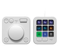 Logitech - MX Creative Console, keypad Programmable avec 9 Touches LCD Personnalisables et Molette de Commande pour la Conception Graphique, Le Montage Vidéo, la Photographie, Blanc