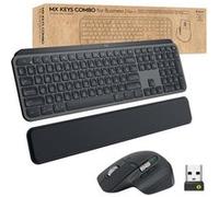 Logitech MX Keys Combo for Business - 2ème génération - ensemble clavier et souris - rétroéclairé - sans fil - Bluetooth LE - AZERTY - Français - graphite G