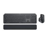 Logitech Ensemble Clavier QWERTZ Allemand + Souris Graphite RF sans fil/Bluetooth, Rétroéclairage Blanc, Souris 8000 DPI, Compatible Windows/macOS/Linux
