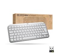 Logitech MX Keys Mini for Business - Clavier rétroéclairé sans Fil - Compact, récepteur USB Logi Bolt, rétroéclairé, Rechargeable, Windows/macOS/Linux/iOS/Android, Clavier Français AZERTY - Gris pâle
