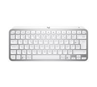 Logitech MX Keys Mini Minimaliste Clavier Sans Fil Illuminé, Compact, Bluetooth, Rétroéclairé, USB-C, Compatible Apple macOS, iOS, Windows, Clavier Francais AZERTY, Construction métal - Gris clair