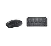 Logitech MX Keys Mini + MX Anywhere 3S - Tastiera e mouse wireless: digitazione fluida, tasti retroilluminati, scorrimento rapido, USB-C, Bluetooth, compatte, per più Sistemi Operativi, Italiano QWERTY - Grigio