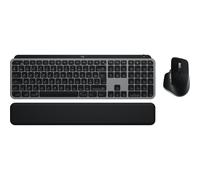 MX Keys S Combo for Mac, clavier et souris sans fil, repose-poignets, clavier retroeclaire, defilement rapide, Bluetooth USB-C