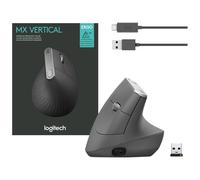 LOGITECH MX Vertical Vertical mouse ergonomic optical 6 buttons wireless wired Bluetooth 2.4 GHz USB wireless receiver graphite