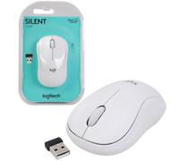 Logitech Souris M220 - Silencieuse sans fil USB, 3 boutons, blanche
