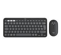 Logitech Ensemble clavier AZERTY et souris Pebble 2 Combo sans fil Bluetooth Graphite