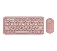 Logitech Pebble 2 Combo - Ensemble clavier et souris - sans fil - Bluetooth LE - QWERTY - International US - rose ton sur ton G