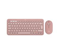 Logitech Pebble Keys 2 K380s Clavier sans Fil Bluetooth FR AZERTY Pebble Mouse 2 M350s Wireless Bluetooth - Rose