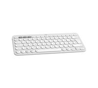 Logitech Pebble Keys 2 K380s, Mini, Sans fil, RF sans fil + Bluetooth, Commutateur de touche « ciseaux », AZERTY, Blanc 920-011804