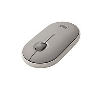 Logitech Pebble Souris sans fil avec Bluetooth ou Récepteur 2.4 GHz, Souris d’ordinateurSilencieuse, ultra-fine avec clicks silencieux pour Laptop, Notebook, iPad, PC et Mac - Sable