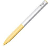 Logitech Pen Stylet USI pour Chromebook, rechargeable pour l'apprentissage, Certifié compatible avec Chromebook, Aucun couplage, Prise en main douce et antidérapante - Argent/Jaune