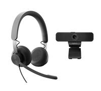 Logitech Personal Collaboration kit - Zone Wired & C925e - UC, Avec fil, 211 g, Système de vidéoconférence personnelle, Graphite 991-000339
