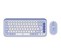 Logitech POP Icon Combo - Ensemble clavier et souris - sans fil - Bluetooth LE - QWERTZ - Suisse - lilas, blanc cassé