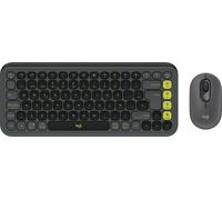Logitech POP Icon Combo - Sans fil - Bluetooth - Interrupteur à ciseaux - QWERTY - Graphite - Vert - Souris incluse