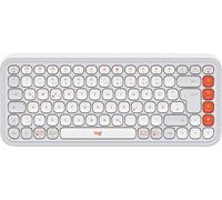 Logitech POP ICON KEYS Bluetooth Clavier allemand, QWERTZ blanc Easy Switch 3 appareils, touches multimédia, fonction Multipair