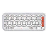 Logitech POP Icon Keys - Clavier - sans fil - Bluetooth LE - QWERTY - Espagnol - blanc cassé, orange Blanc G