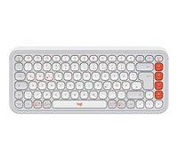 Logitech Pop Icon Keys Clavier Bluetooth sans Fil, Frappe Confortable, Touches programmables, Easy-Switch Entre 3 dispositifs Maximum, pour Ordinateur Portable, Tablette, PC - Blanc, QWERTZ