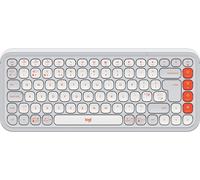 Logitech POP ICON KEYS - Mini - Sans fil - Bluetooth - Interrupteur à ciseaux - QWERTY - Orange - Wenge