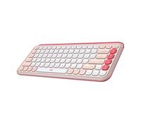 Logitech Pop Icon Keys Wireless Bluetooth Keyboard, Comfortable Typing, Programmable Keys, Easy-Switch Between up to 3 Devices, for Laptop, Tablet, PC - Rose and Off-White