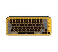 Logitech Clavier mécanique sans fil POP Keys - Touches emoji - RF + Bluetooth AZERTY Noir/Gris/Jaune